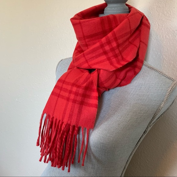 FOR CHARITY … Red Tartan Plaid Scarf - Picture 3 of 8